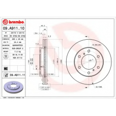 09.A911.10 BREMBO Тормозной диск