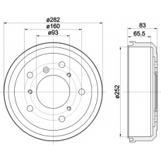 8DT 355 301-651 HELLA PAGID Тормозной барабан