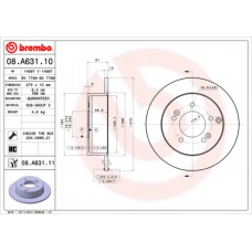 08.A631.10 BREMBO Тормозной диск