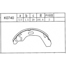 K0740 ASIMCO Комплект тормозных колодок