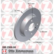 200.2509.00 ZIMMERMANN Тормозной диск