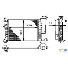 8MK 376 712-611 HELLA Радиатор, охлаждение двигателя