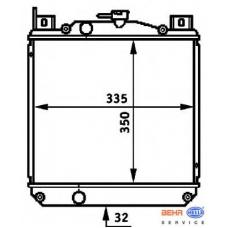 8MK 376 720-731 HELLA Радиатор, охлаждение двигателя