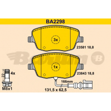 BA2298 BARUM Комплект тормозных колодок, дисковый тормоз