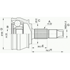 CVJ5346.10 OPEN PARTS Шарнирный комплект, приводной вал