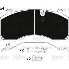 882249 VALEO Комплект тормозных колодок, дисковый тормоз