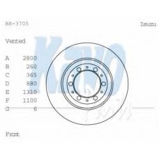 BR-3705 KAVO PARTS Тормозной диск