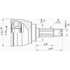 CVJ5148.10 OPEN PARTS Шарнирный комплект, приводной вал