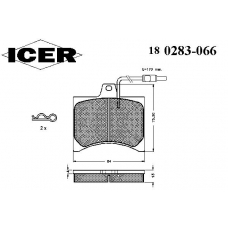 180283-066 ICER Комплект тормозных колодок, дисковый тормоз