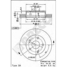 BS 8185 BRECO Тормозной диск