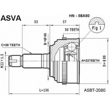 HN-58A50 ASVA Шарнирный комплект, приводной вал