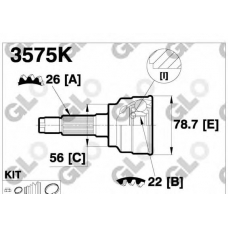 3575K GLO Шарнирный комплект, приводной вал