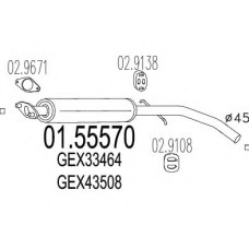 01.55570 MTS Средний глушитель выхлопных газов