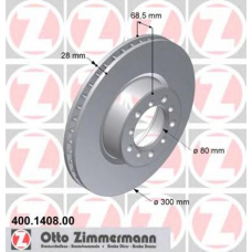 400.1408.00 ZIMMERMANN Тормозной диск