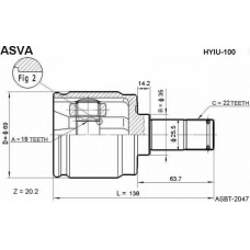 HYIU-100 ASVA Шарнирный комплект, приводной вал