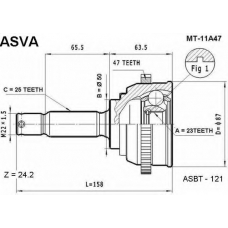 MT-11A47 ASVA Шарнирный комплект, приводной вал