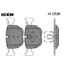 181530 ICER Комплект тормозных колодок, дисковый тормоз