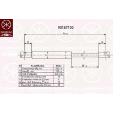 90167100 KLOKKERHOLM Газовая пружина, крышка багажник