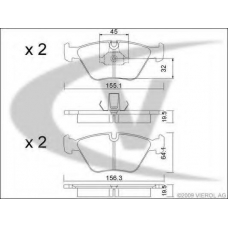 V20-4116 VEMO/VAICO Комплект тормозных колодок, дисковый тормоз