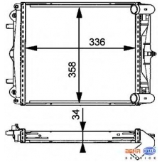 8MK 376 713-791 HELLA Радиатор, охлаждение двигателя