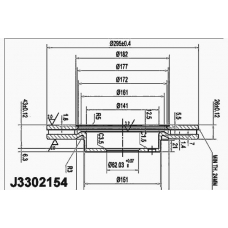 J3302154 NIPPARTS Тормозной диск