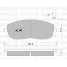 22-0766-0 METELLI Комплект тормозных колодок, дисковый тормоз