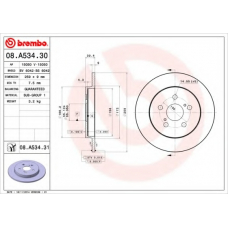 08.A534.31 BREMBO Тормозной диск