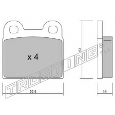 002.0 TRUSTING Комплект тормозных колодок, дисковый тормоз