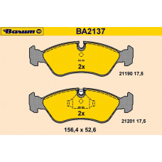 BA2137 BARUM Комплект тормозных колодок, дисковый тормоз