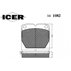 161082 ICER Комплект тормозных колодок, дисковый тормоз