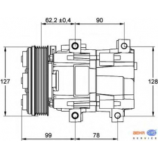 8FK 351 113-131 HELLA Компрессор, кондиционер