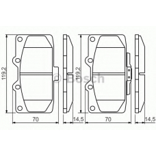 0 986 494 398 BOSCH Комплект тормозных колодок, дисковый тормоз