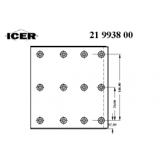 21 9938 00 ICER Комплект тормозных башмаков, барабанные тормоза