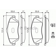 0 986 494 510 BOSCH Комплект тормозных колодок, дисковый тормоз