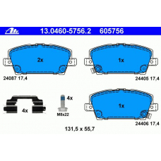 13.0460-5756.2 ATE Комплект тормозных колодок, дисковый тормоз