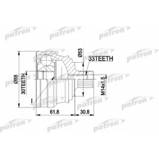 PCV1091 PATRON Шарнирный комплект, приводной вал