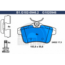 B1.G102-0946.2 GALFER Комплект тормозных колодок, дисковый тормоз