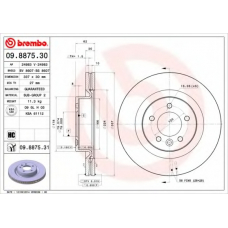 09.8875.30 BREMBO Тормозной диск