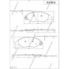 N360N18 NPS Комплект тормозных колодок, дисковый тормоз