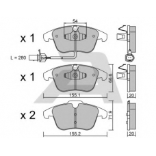 BPVW-1021 AISIN Комплект тормозных колодок, дисковый тормоз