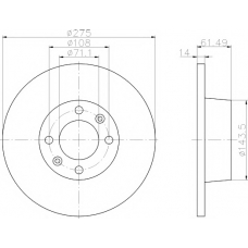 MDC1521 MINTEX Тормозной диск