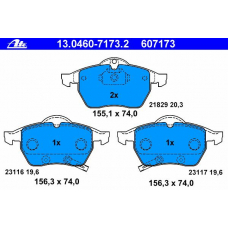 13.0460-7173.2 ATE Комплект тормозных колодок, дисковый тормоз