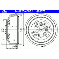 24.0225-4005.1 ATE Тормозной барабан