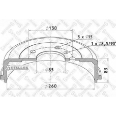 85-00157-SX STELLOX Тормозной барабан