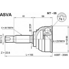 MT-05 ASVA Шарнирный комплект, приводной вал