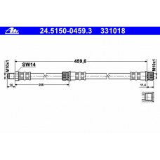 24.5150-0459.3 ATE Тормозной шланг