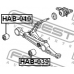 HAB-040 FEBEST Подвеска, рычаг независимой подвески колеса
