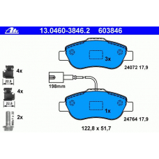 13.0460-3846.2 ATE Комплект тормозных колодок, дисковый тормоз