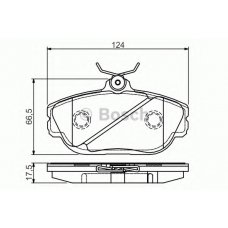 0 986 495 124 BOSCH Комплект тормозных колодок, дисковый тормоз