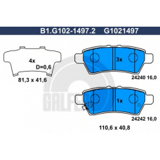 B1.G102-1497.2 GALFER Комплект тормозных колодок, дисковый тормоз